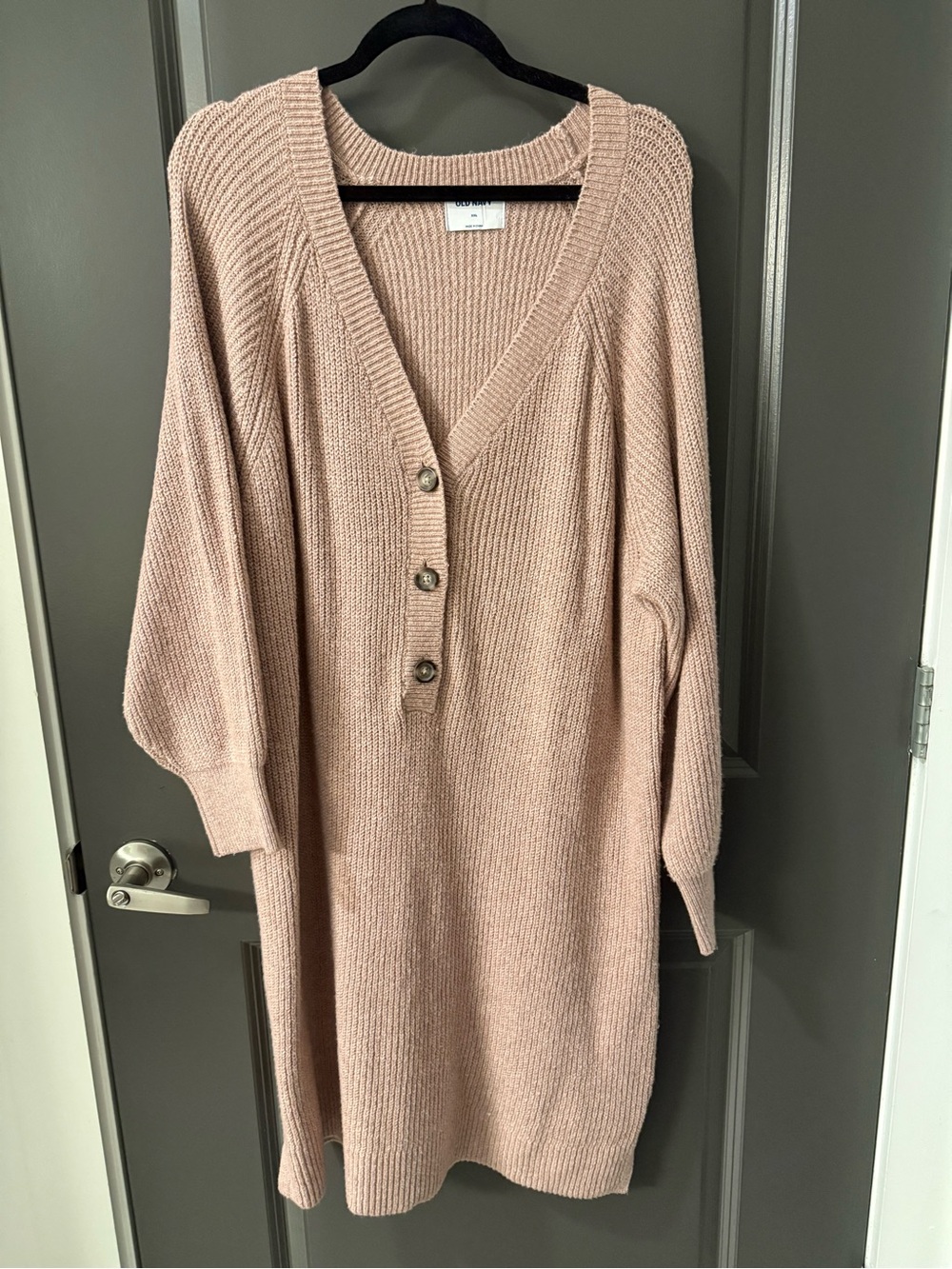 Old Navy Women’s Cozy V-Neck Button Sweater Dress - Blush